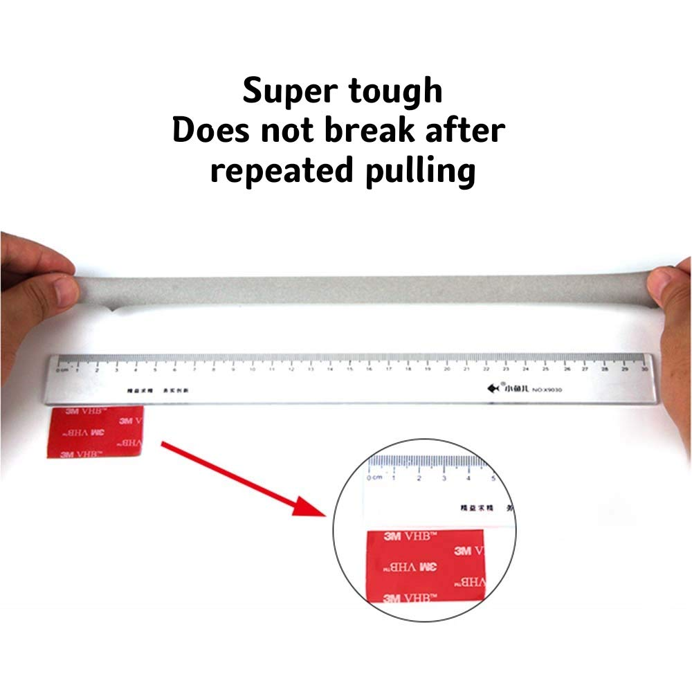 Double Sided Tape, Heavy Duty Mounting Tape, Very High Bond Waterproof Foam Tape, for LED Strip Lights, Car Decor, Home Decor and Office Decor (Gray,0.78 Inch X 15.6Ft)， Made of 3M Tape image number 6