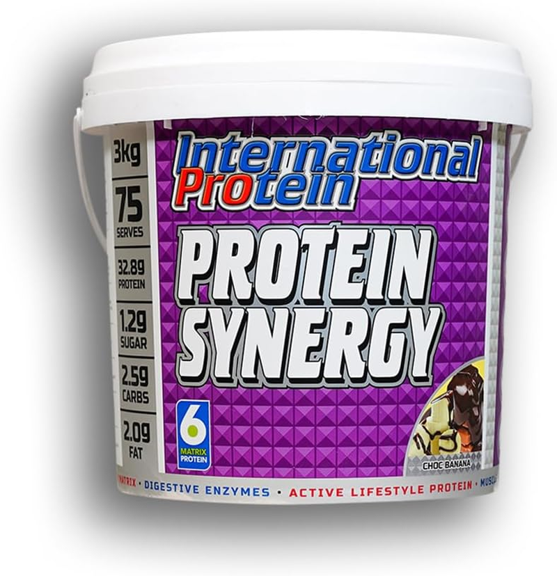 International Protein Protein Synergy 5 Choc Banana Flavour Protein Powder 3 Kg image number 2
