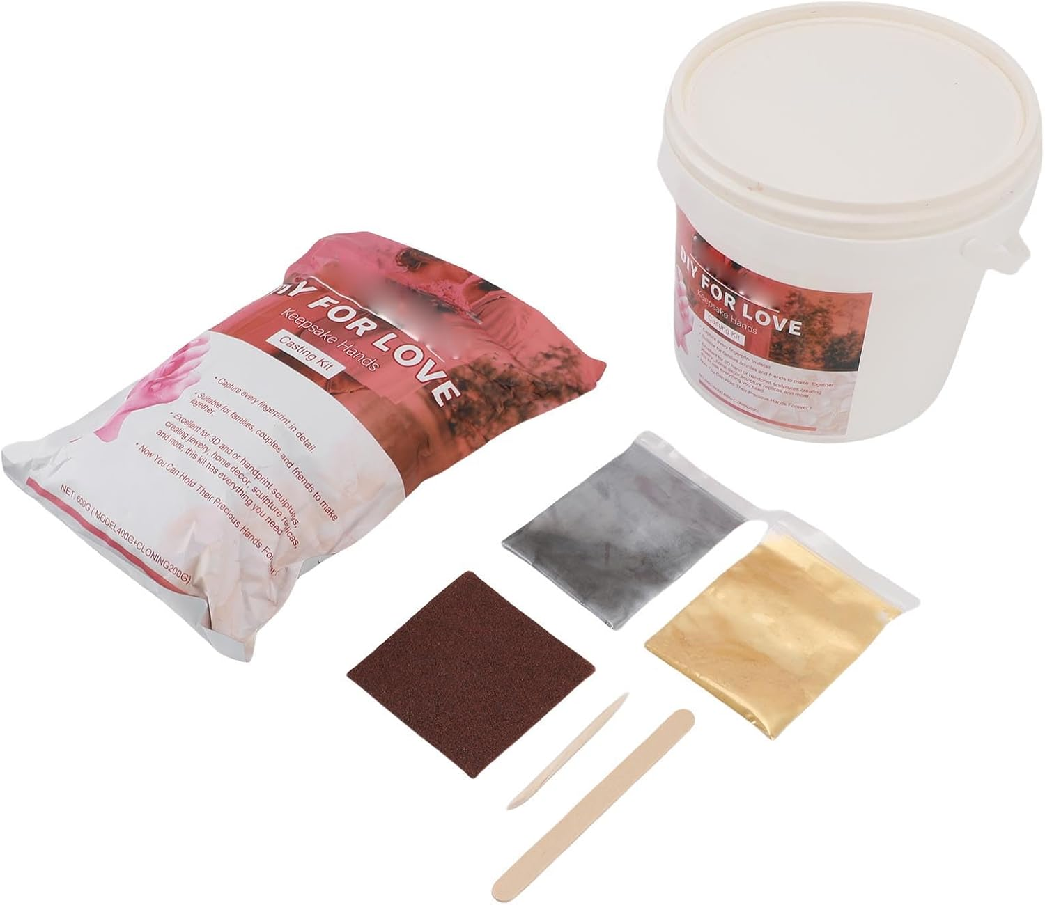 Interactive Hand Casting Kit Wooden Tools Strengthen Thinking and Hands on Skills Plaster Powder for Lifelike Models for Commemorative Occasions and Parent Child Activities