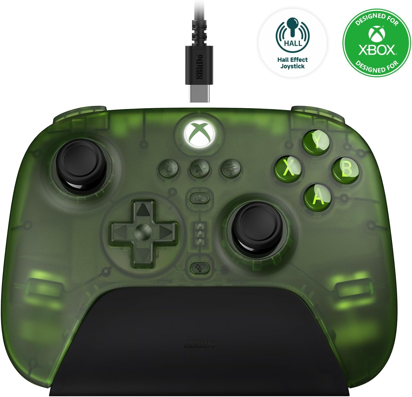 8Bitdo Ultimate 3-Mode Controller, Hall Effect Joysticks, Pro Back Buttons, Wired Only for Xbox Series X|S & Xbox One, Compatibility with Apple, Windows & Android, Officially Licensed (Jade) image number 3