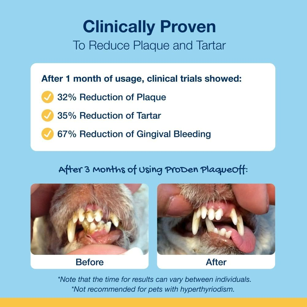 Proden Plaqueoff 100% Natural Scaler and Bad Breath Eliminator for Dogs - 60G Dental Powder with 13 Vegetarian Bones - Healthy Teeth and Fresh Breath Pack image number 2