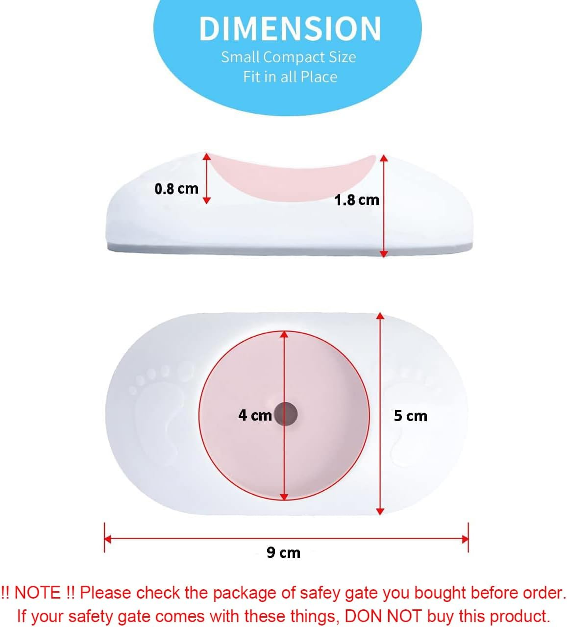 4 Pack Baby Gate Wall Protector, Protect Walls & Doorways for Pet & Dog Gates, Pressure Mounted on Stair Gate, No Screw Need image number 1