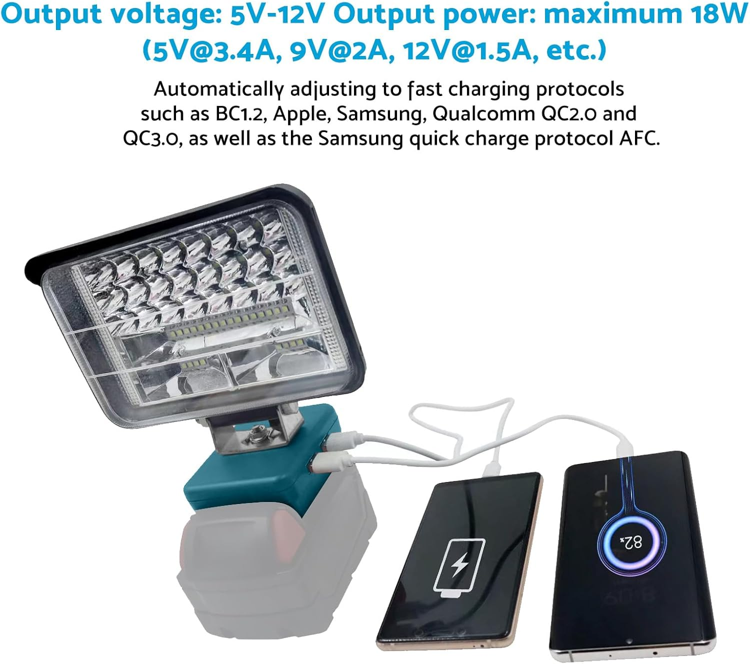 MAX COOL 3''/4''/8'' LED Work Light Suitable for Makita 18V Li-Ion Battery Workshop Flashlights Torch Camping image number 2