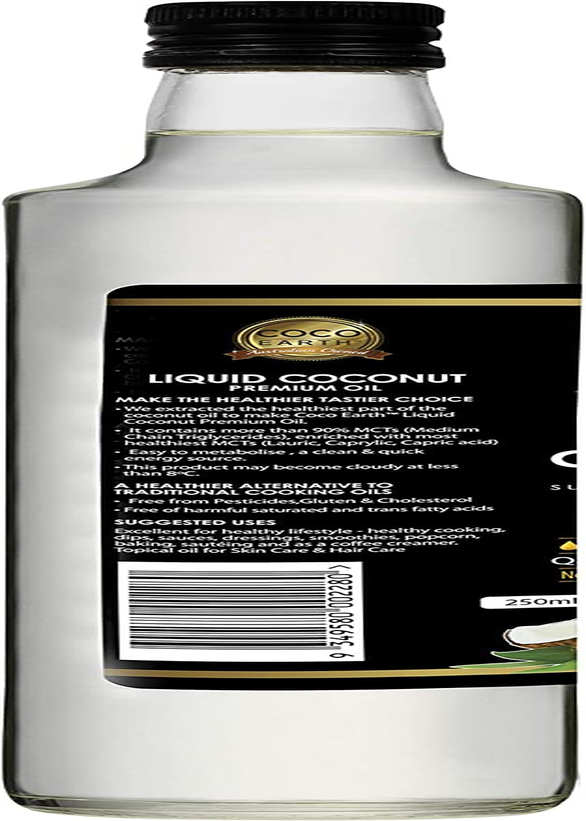 Coco Earth Premium Liquid Coconut Oil 250Ml image number 1