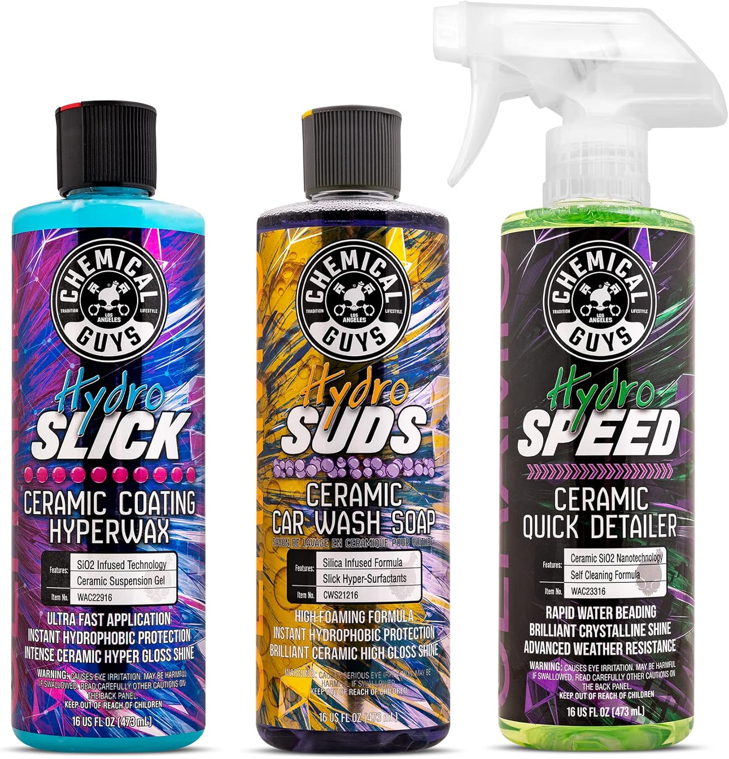 Chemical Guys Hydroslick Ceramic Coating (473Ml) + Hydrosuds Ceramic Car Wash Soap (473Ml) + Hydrospeed Ceramic Quick Detailer (473 Ml) (3 Items) image number 5