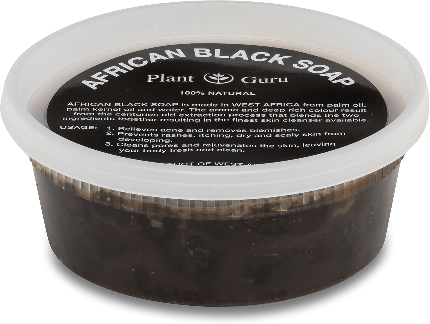 African Black Soap Paste 8 Oz. 100% Raw Pure Natural from Ghana. Acne Treatment, Aids against Eczema & Psoriasis, Dry Skin, Scars and Dark Spots. Great for Pimples, Blackhead, Face & Body Wash. image number 5