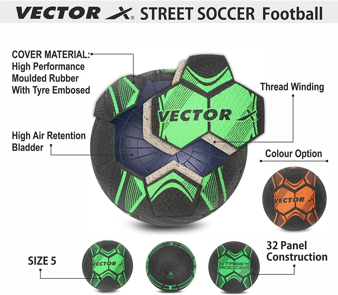 Vector X Street Soccer Rubber Moulded Football, Size 5 image number 2