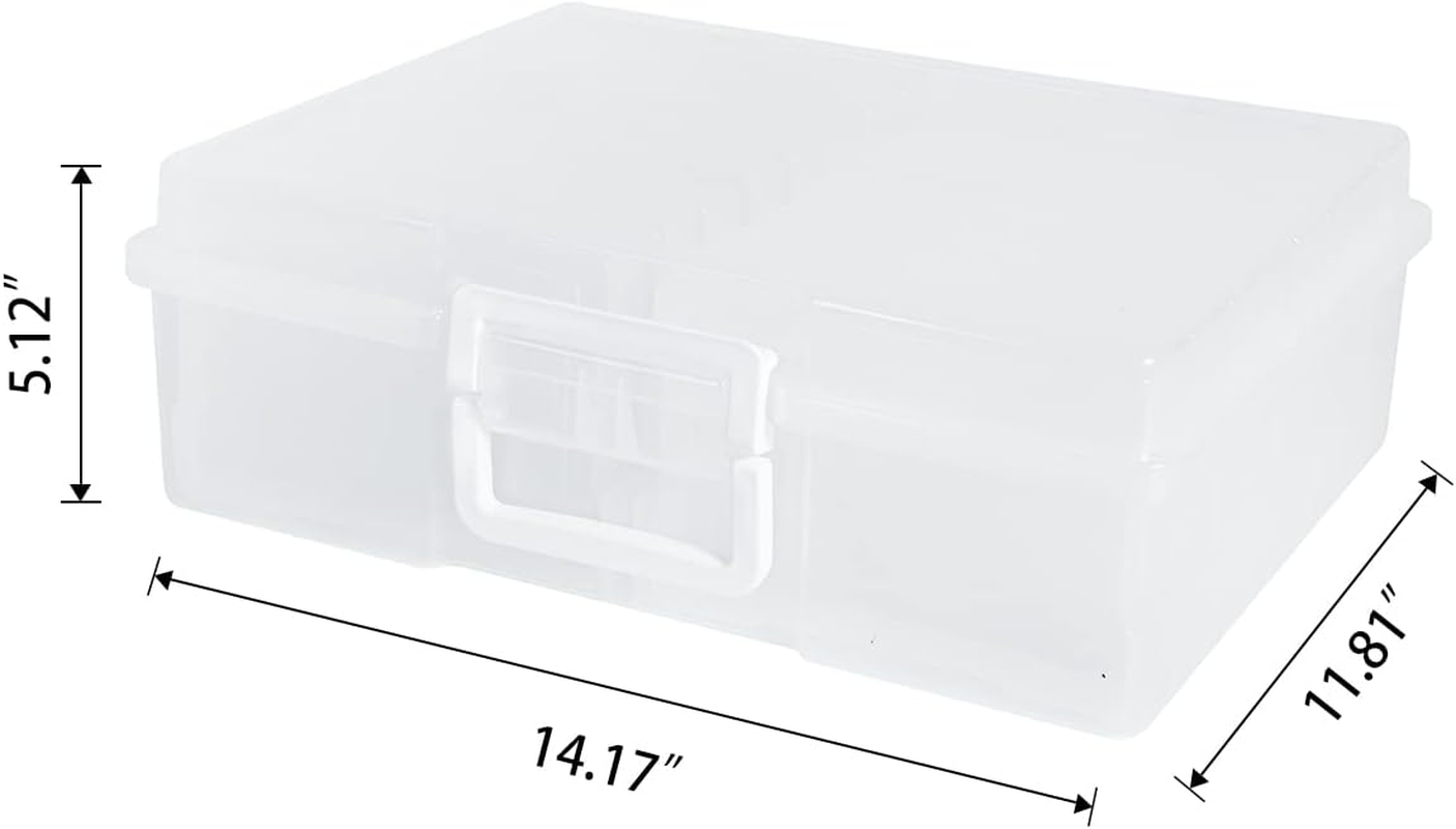 Naivees 4" X 6" Photo Storage Case with Handle, 16 Inner Photo Organizer Keeper, Extra Large Storage Picture Boxes, Transparent Craft Keeper (16 Pack Inner Box) image number 4