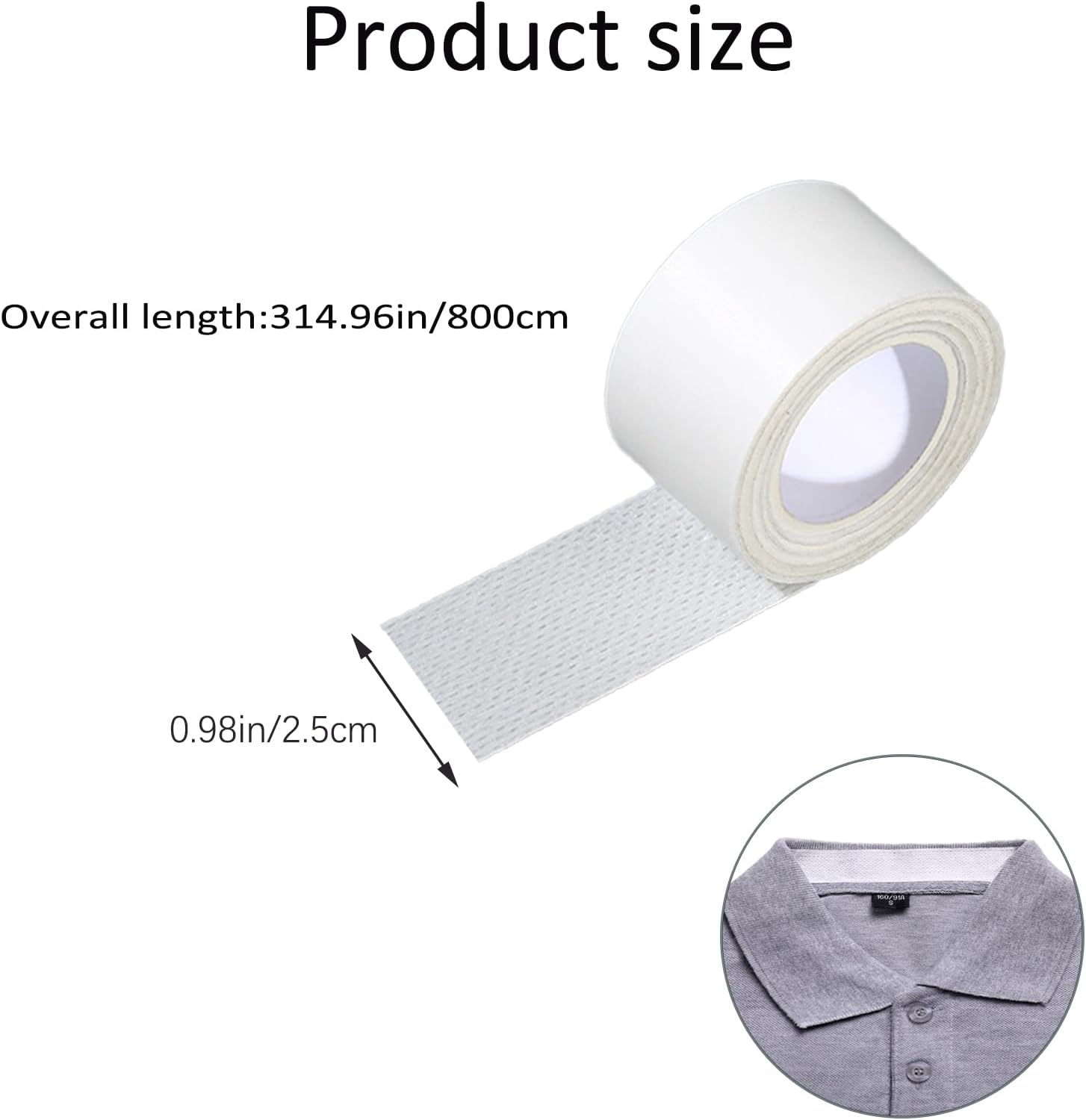6 Rolls Disposable Collar Protector Hat Shirt Collar Sweat Protectors Collar Protector Sweat Pads Self-Adhesive Shirt Collar Protector for Shirt Collar Hat Brims image number 4