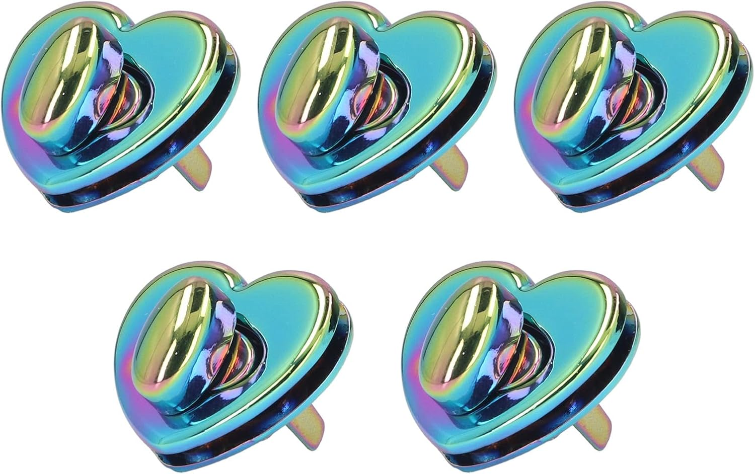 RIZGHWOY Vintage Heart -Metal -Locks Locks Long DIY DIY Wallet Bags, Colorful Hardware for Pocket Accessories [5 Sets] image number 1