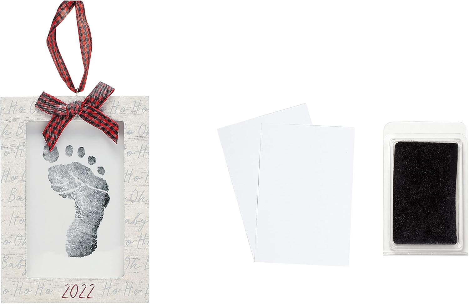 Kate & Milo 2022 Baby'S Footprint Christmas Ornament, Fill in Baby'S Print Holiday Ornament with Included Ink Pad, New and Expecting Parents image number 4