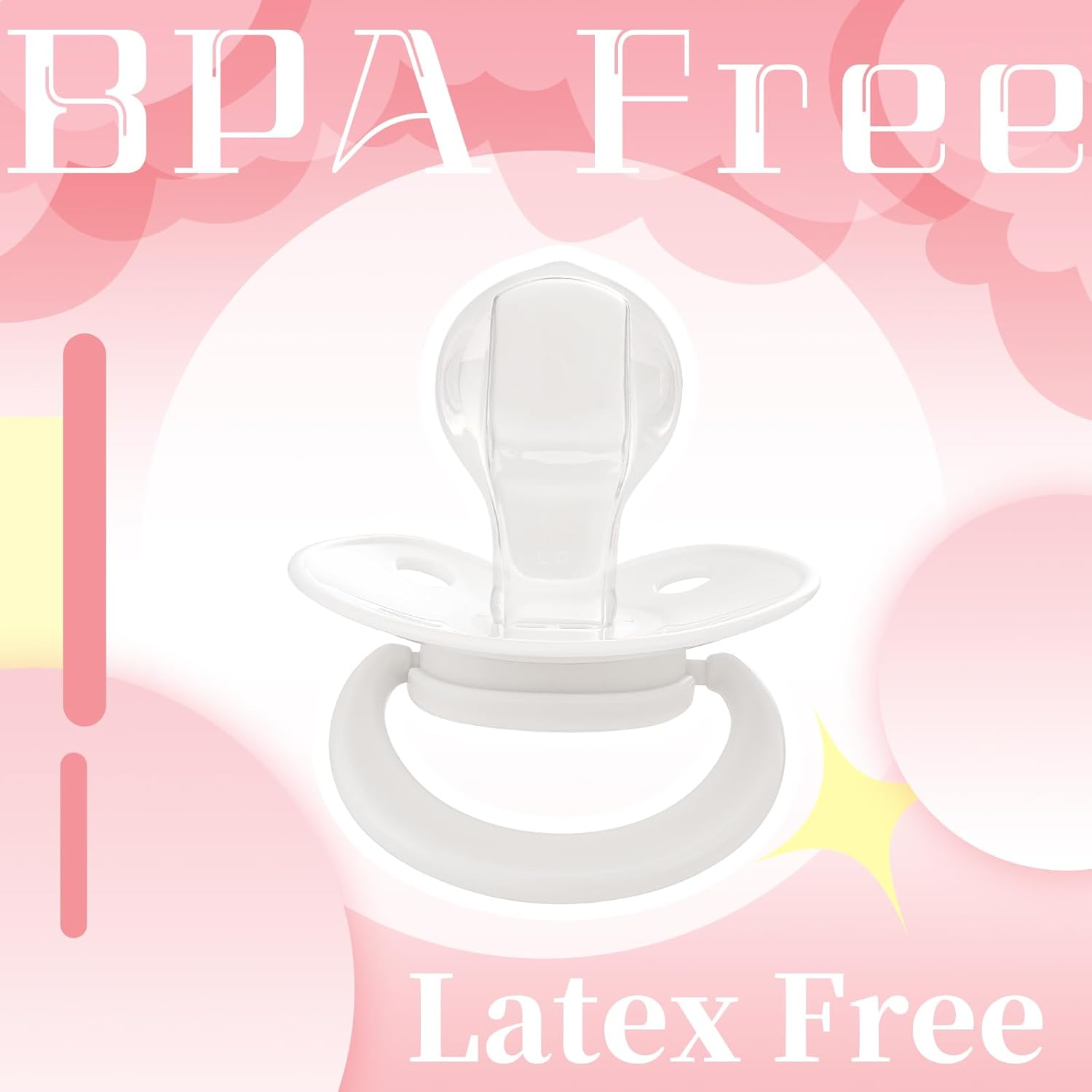 Big Shield Adult Pacifier: Cute Bear Large Size Paci for Anxiety - Soft Silicone Bigger Nipple Binky for Autism Bear White image number 5