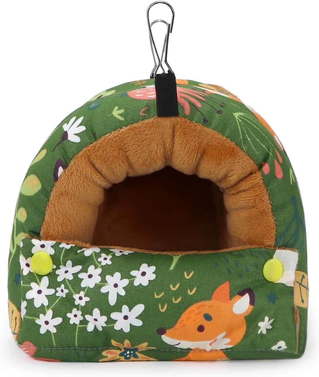Wontee Bird Nest House Winter Warm Snuggle Hut Bird Bed Hanging Hammock for Parrots Budgies Parakeets Caique Senegal Cockatiels Conures (Small, Green) image number 5