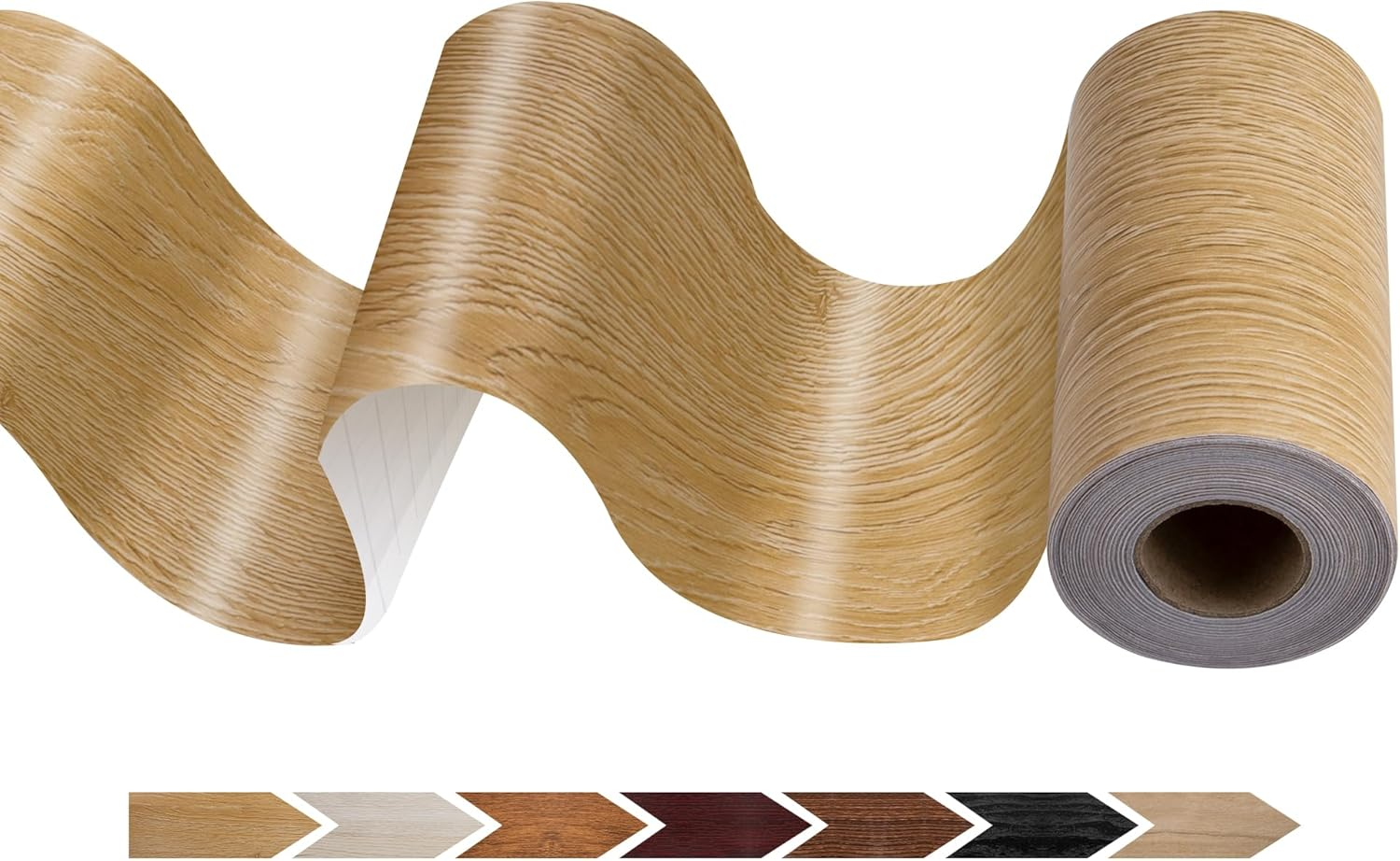 JUNART Wood Grain Repair Tape(10Cm&times;1000Cm), Self-Adhesive Waterproof Realistic Textured Repair Duct Tape for Tables, Baseboards, Doors, Windows, and Floors with Plastic Scraper(Begonia Wood)