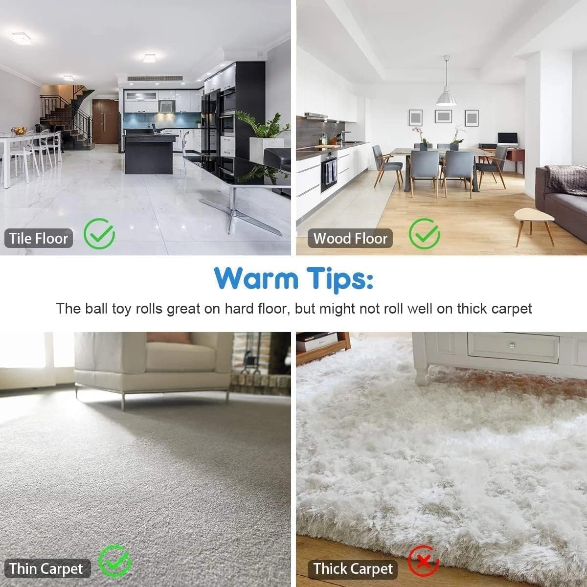 XIULIUU Interactive Cat Toys for Indoor Cats, Automatic Kitten Toys for Bored Indoor Adult Cats, Material Health, LED Light, USB Charging (White) image number 3