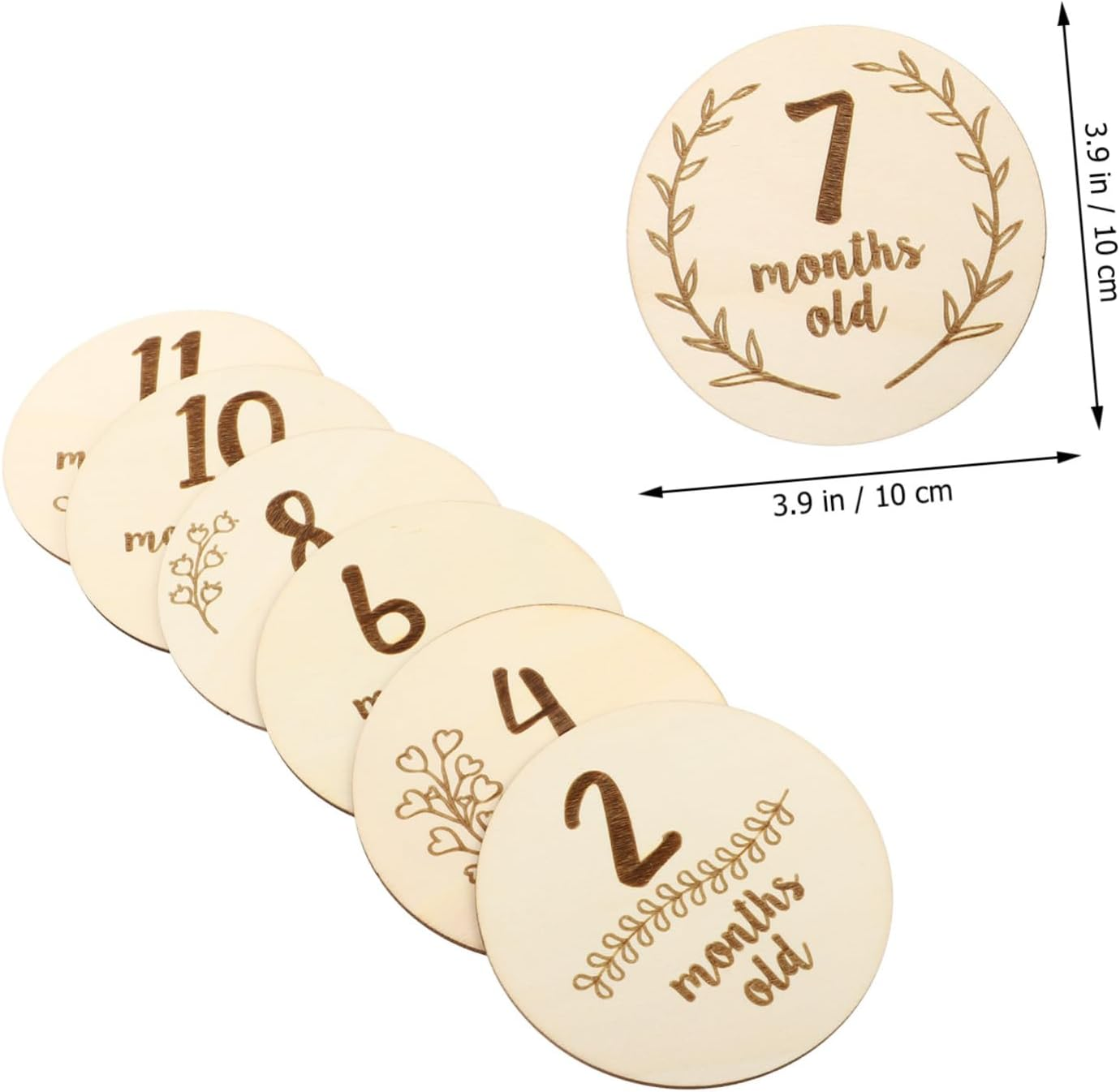 6Pcs Double-Sided Milestone Cards Boy Girl Monthly Cards Birth Month Milestone for Newborn Photoshoot image number 1