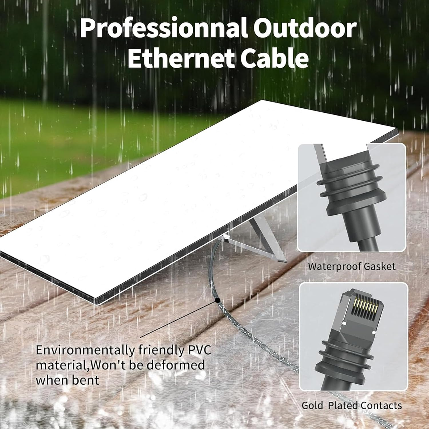 Gen 3 Cable, 6Ft 2M Cable for Gen3 Rectangular Satellite Device, Replacement Short Cable for Standard V3 Mini, Internet Kit Waterproof Outdoor image number 6