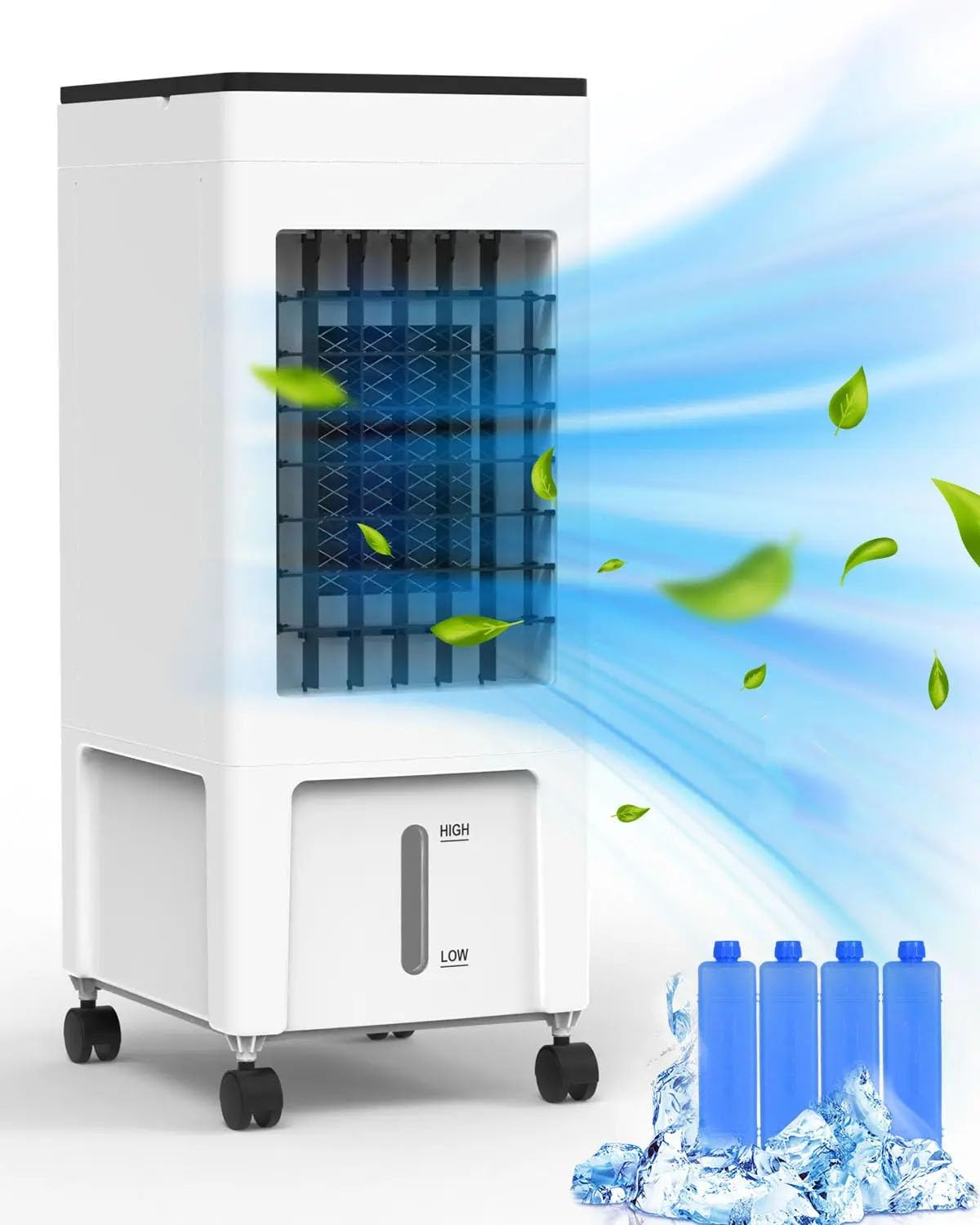 YOPOWER Evaporative Air Cooler, 3 in 1 Air Cooling Fan with 8L Water Tank, 4 Ice Packs, 3 Speeds, 12H Timer for Rooms Home Bedroom Office image number 4