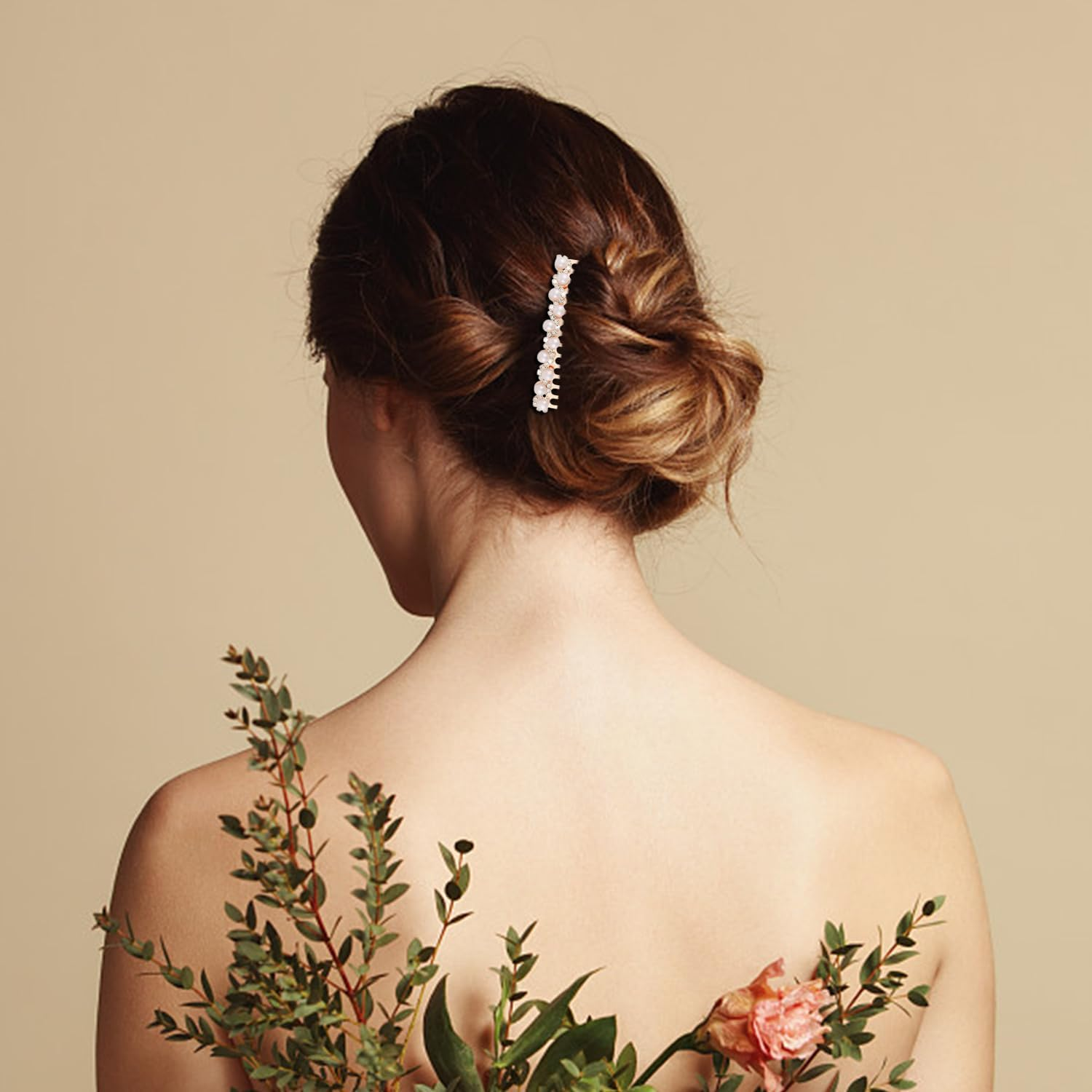 4 Pieces of Women'S Hair Accessories, Elee and Simple Hair Accessories, Rhinestone Pearl Hair Comb, Accessories for Hairstyle Decoration image number 1