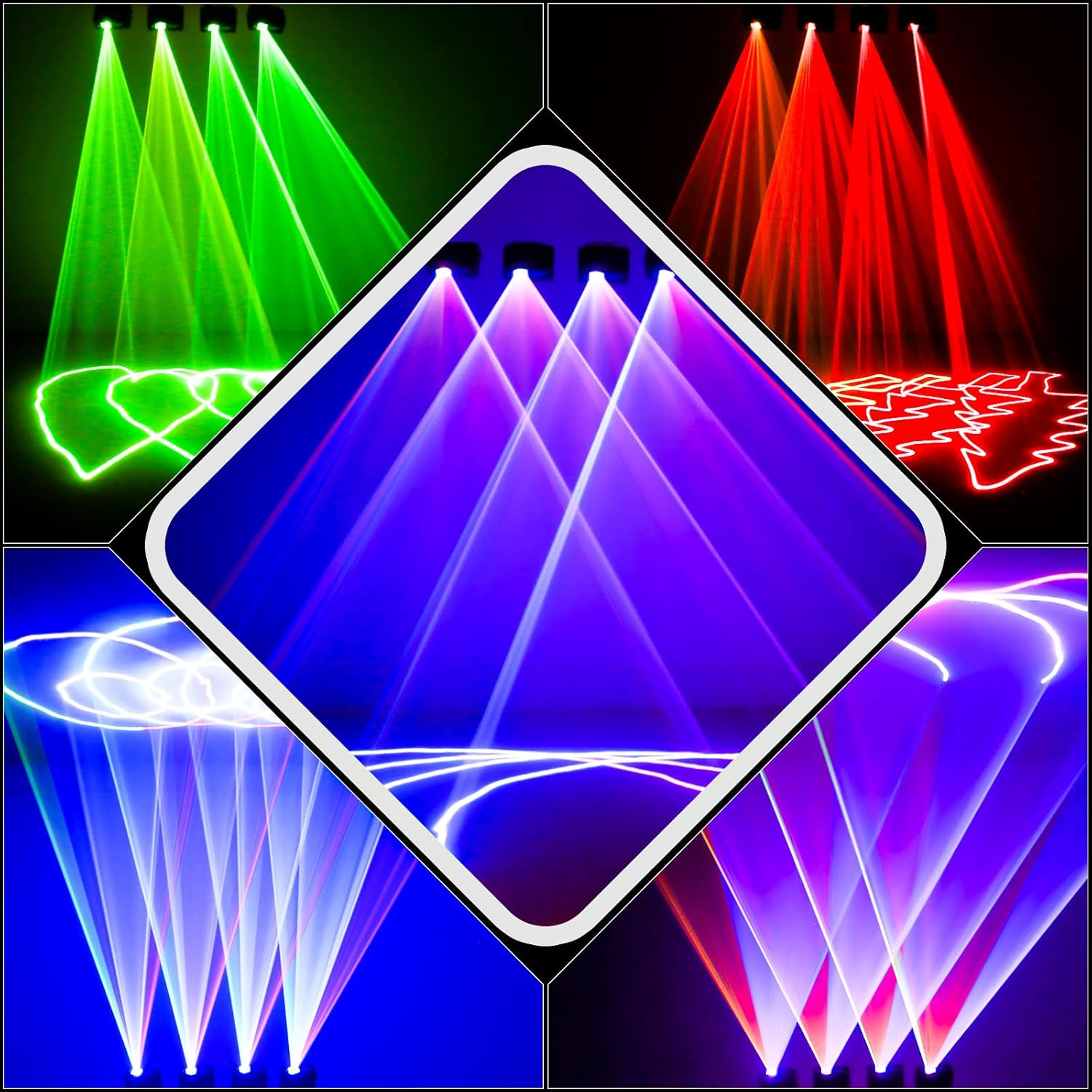 DJ Laser Light Stage Light, Music Sound Activated Strobe RGB Light DJ Party Lights LED Projector Party Lights Music Lights with DMX Control for Dancing Birthday Bar Pub Stage Lighting image number 1