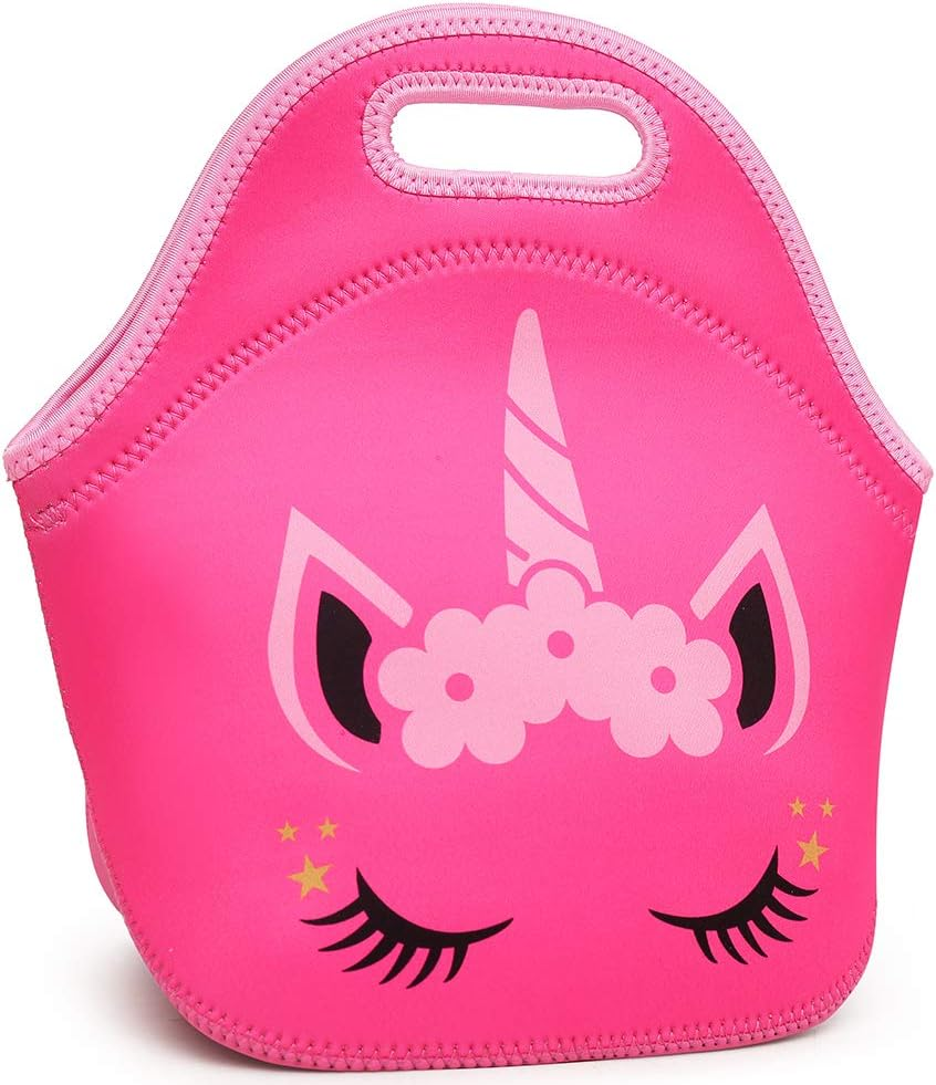 Moonmo Cute Unicorn Face Diamond Sequins Waterproof Princess School Backpack Set Girls Book Bag - Black Set image number 6