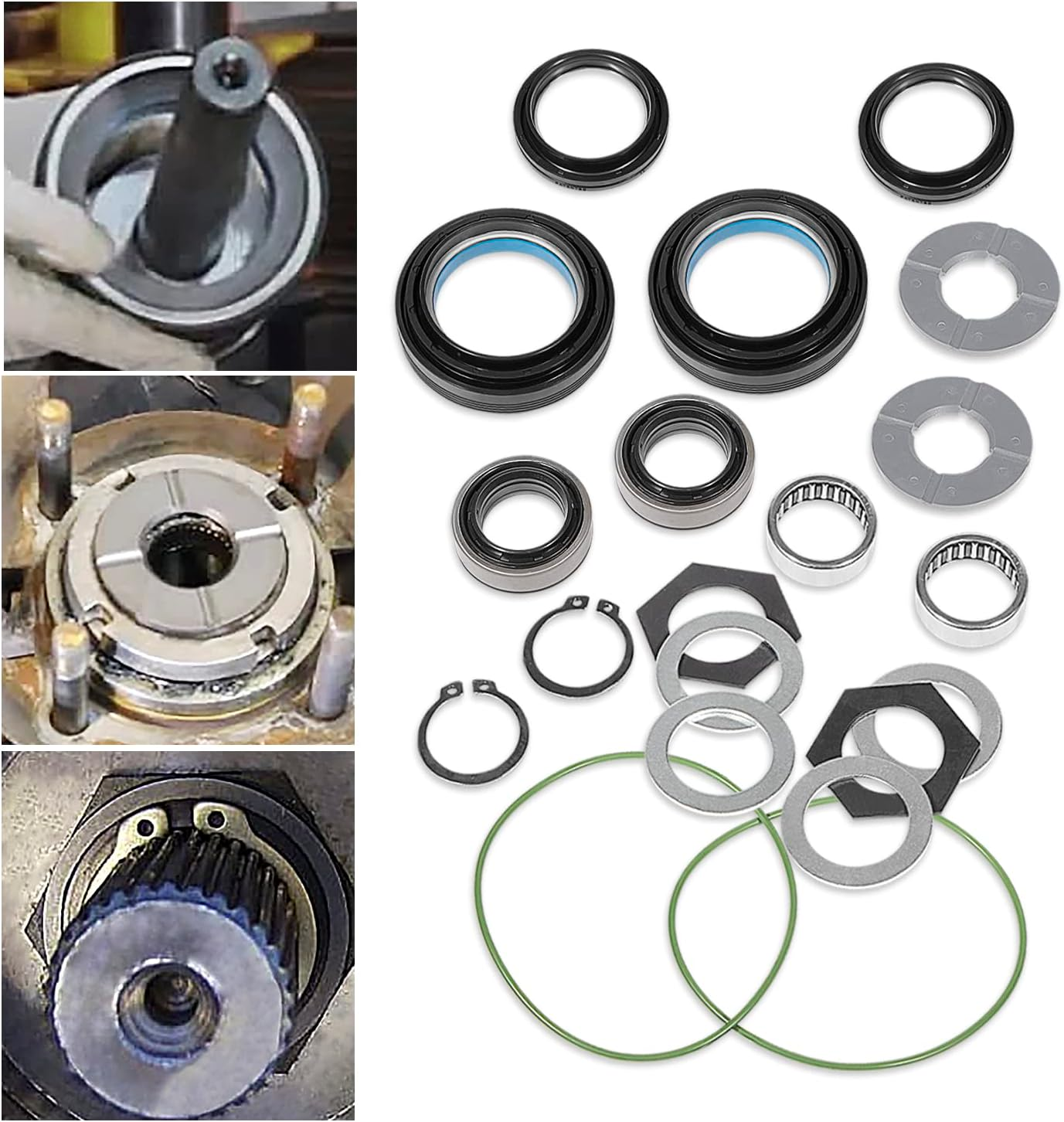 Axle Bearing Seal and Small Parts Kit for Ford 1998 1999 2000 2001 2002 2003 2004 F250 F350 Super Duty Excursion Dana50 60 Front Axle Knuckle Tube, Front Oil Seal Set with Leaf Spring Front Suspension image number 3