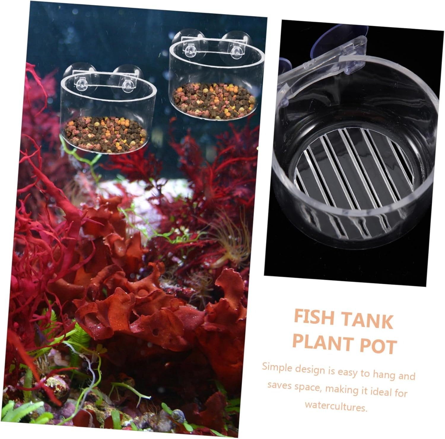 FUTUREORYY 4Pcs Aquarium Plant Holders Feeder Suction Cups for Hydroponic Aquatic Plants Space-Saving Fish Tank Decorations Safe for Pets Easy to Hang image number 5