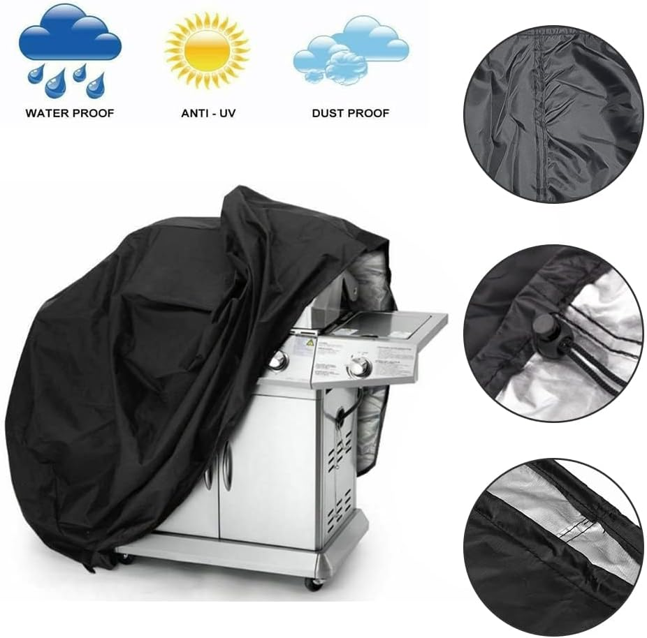 BBQ Grill Cover, 75 Inch Waterproof Burner Gas Grill Cover, Patio Barbecue Grill Cover for Char Broil, Windproof & Uv-Resistant, Gas Smoker Cover with Adjustable Drawstring (75X28X46Inch) image number 6