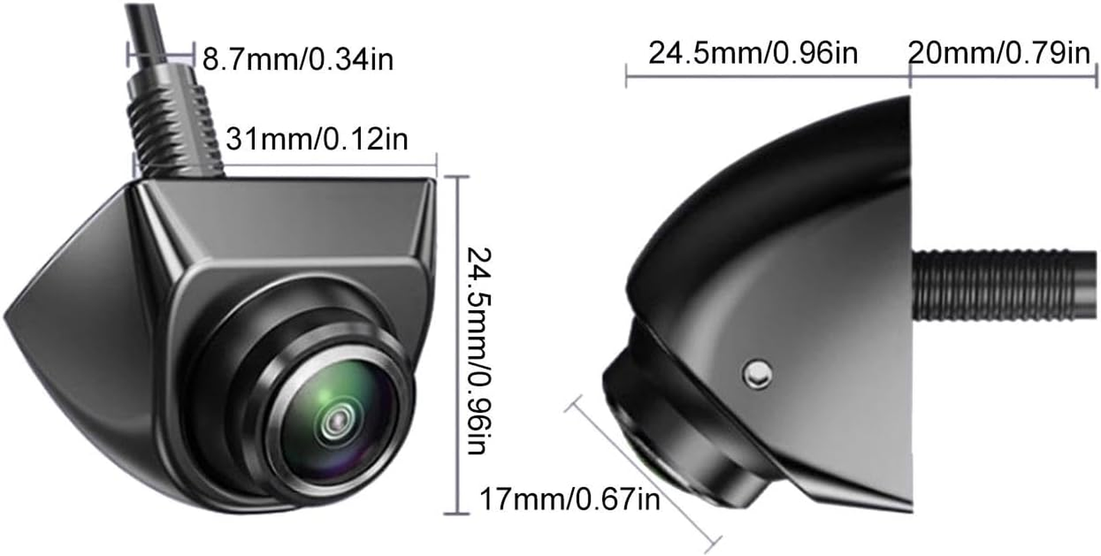 Vehicle Backup Cameras, 360-Degree Rotating Waterproof Car Rear View Camera, 1080P Metal Front Car Camera, Wide Angle Car Reverse Camera for Daytime, Trailer, Van, Pickup image number 6