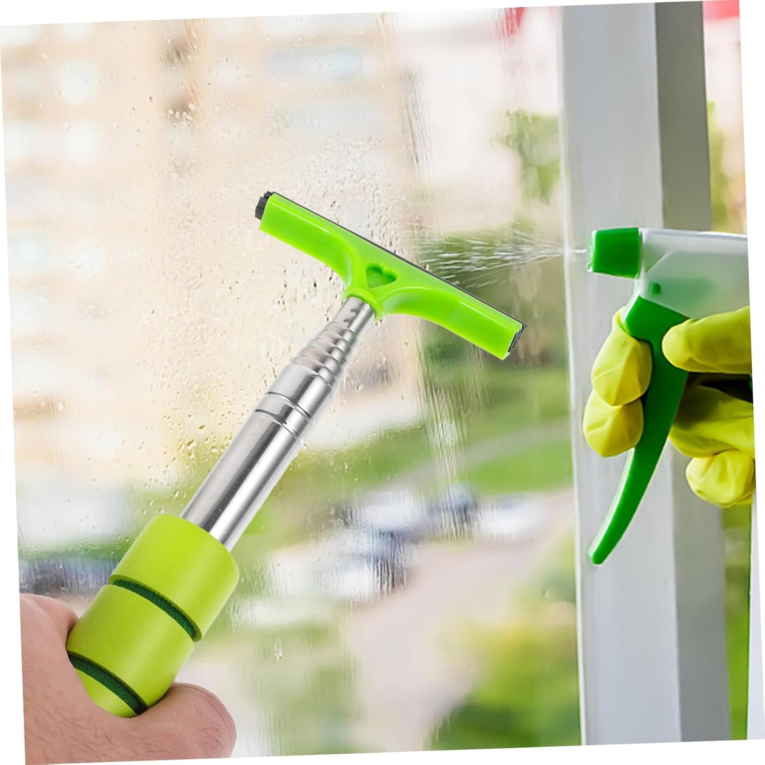 POPETPOP 3Pcs Retractable Side Mirror Squeegee and Car Windshield Cleaner Tool Set with Telescopic Handle, Multi-Color for Automotive Exterior Glass Cleaning and Rear View Mirror Care image number 1