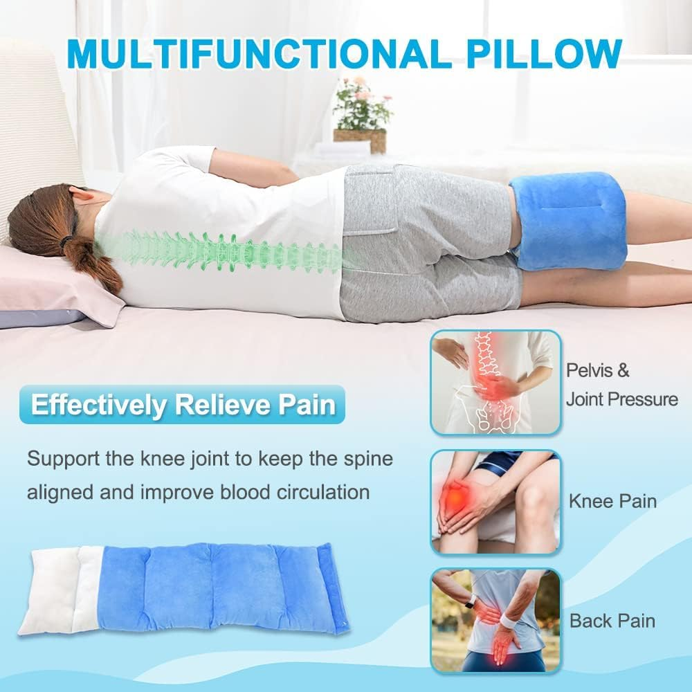 Knee Pillow for Side Sleepers Leg Pillows Side Sleeping Hip Pillow Knee Wedge Leg Support Pillow between Legs for Sleeping Knee Support Surgery Pillow for Aligns Spine, Back, Sciatica Pain Relief image number 5