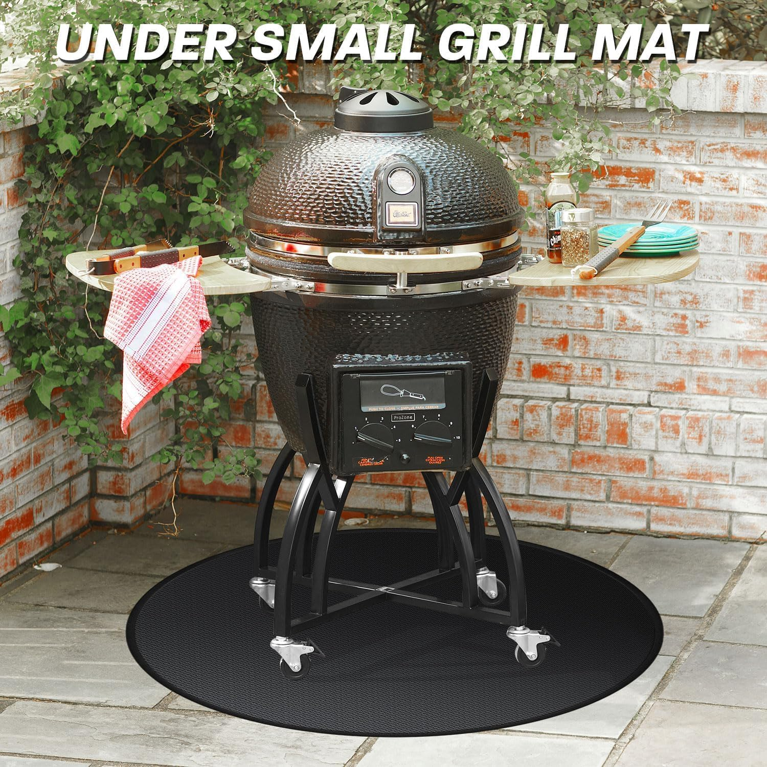 Fire Pit Mat, Camping Fireproof Mat, round Fireproof under Grill Mats for Outdoor Grill, Portable Camping Stove Mat for Solo Stove Accessories, Barbecue Mat for Solo Stove Bonfire (L, 97CM*97CM) image number 4