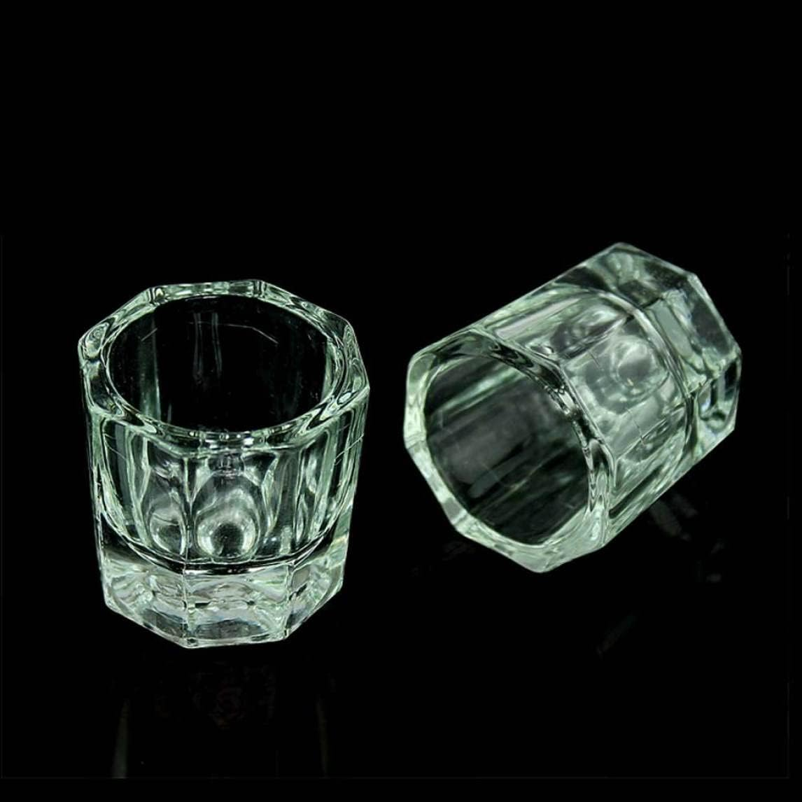 2Pcs Nail Acrylic Liquid Cups Powder Dish Replacement Glass Crystal Cups Polish Glassware Tools (Octogonal) Powder Dappen Dish Nail Art Liquid Cups Glass Crystal Cups Polish Glassware Tools image number 5