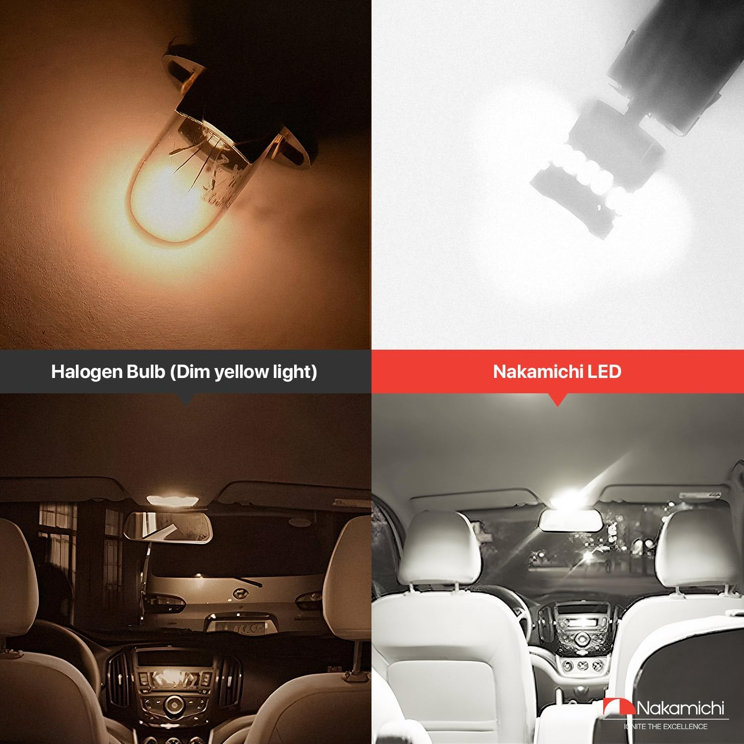 Nakamichi T10 LED Light Bulb 168 2825 194 W5W Wedge 18+1 SMD 3014 Chipsets LED Replacement Bulbs Error Free for Car Interior Dome Map Door License Courtesy Dash Lights (Xenon White, 19 Leds) - Ice Blue image number 5