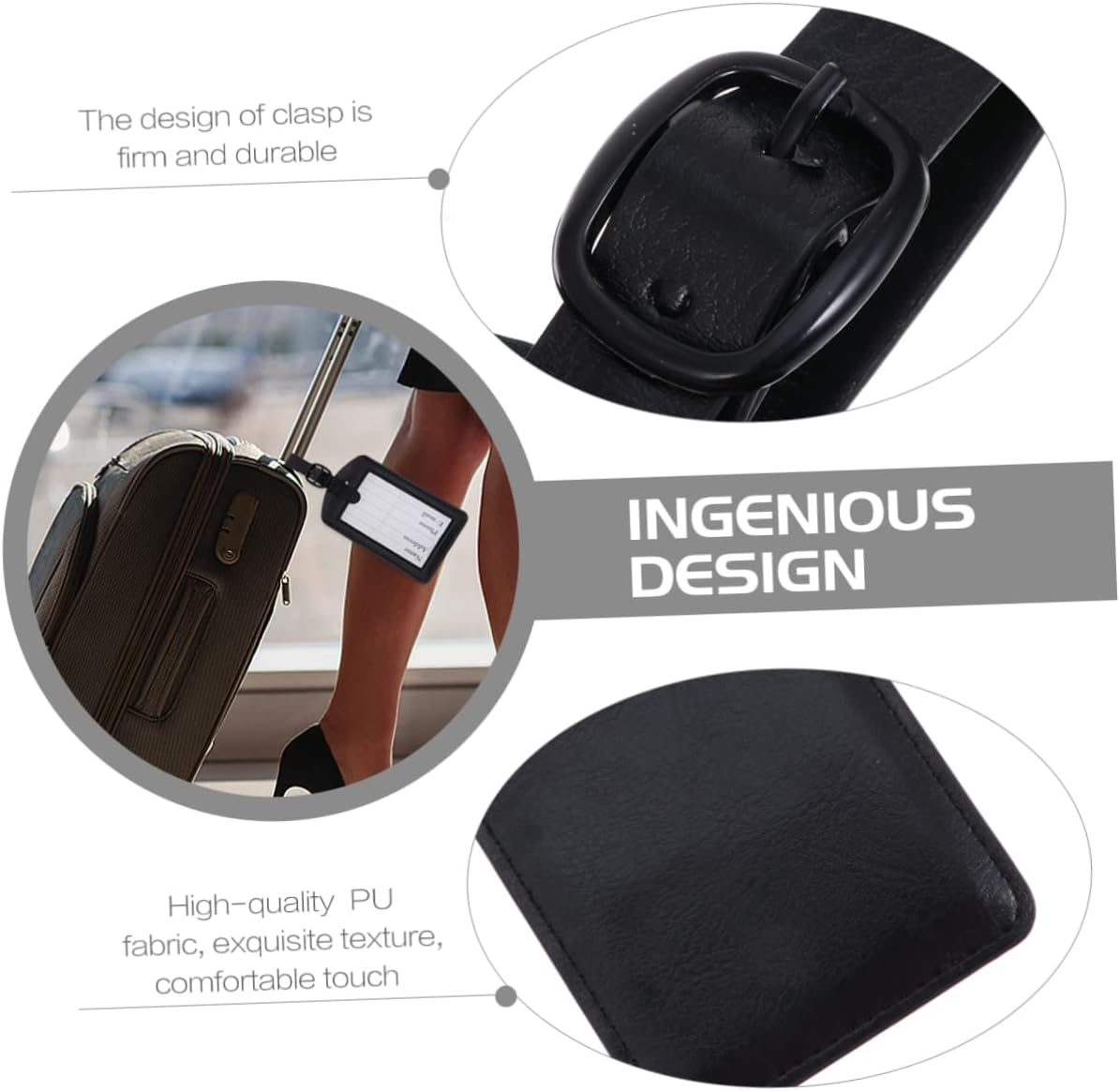 10 Pcs Luggage Tag Id Card Holder Card Holder Lanyard Card Holder Retractable Badge Holder Travel Bag Leather Travel Tags Travel Accessories Board the Plane image number 6