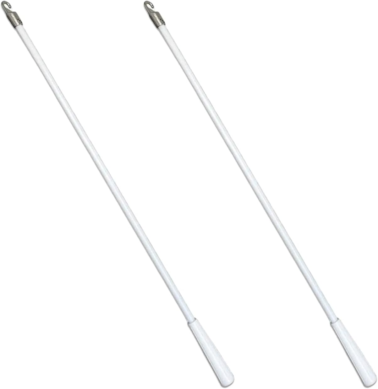 INCAUCA 4 Pack Blind Wand with Metal Hook, 12 Inch White Fiberglass Window Blind Tilt Wand, Vertical Blind Wand Control Replacement, Blind Rod Replacement, Blind Opener Stick