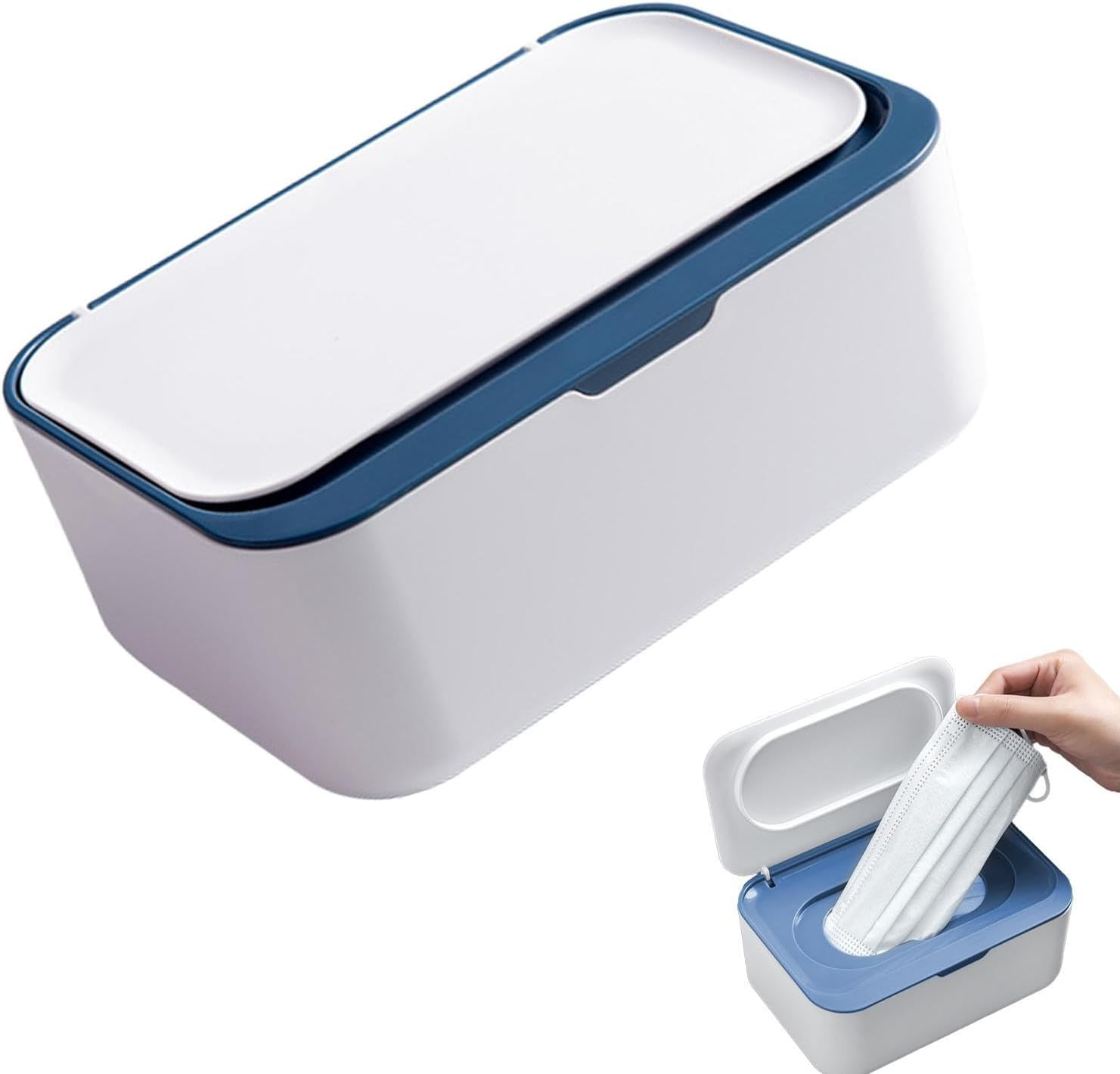 Dryer Sheet Holder with Lid - Tissue Box Holder, Laundry Room Organization Box, Square Tissueholder Napkin Dispenser, Easy Access for Laundry Room, for Dryer Balls, Clothes Pins, Laundry Pods