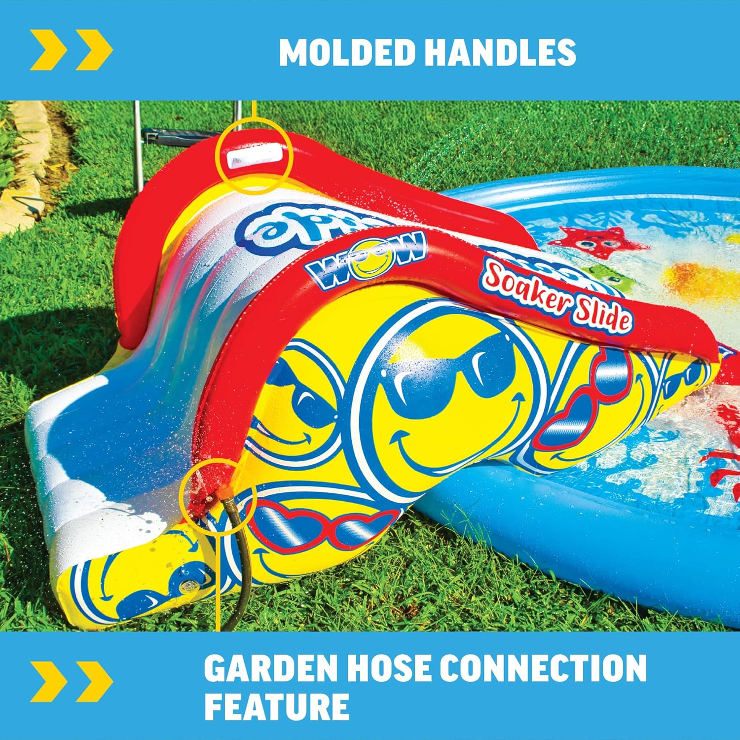 WOW Sports Soaker Splash Pad Slide (Slide Only), Inflatable Water Slide for Splash Pads, Slide for Backyard Watersports, Splash Pad Accessory Multicolor image number 3
