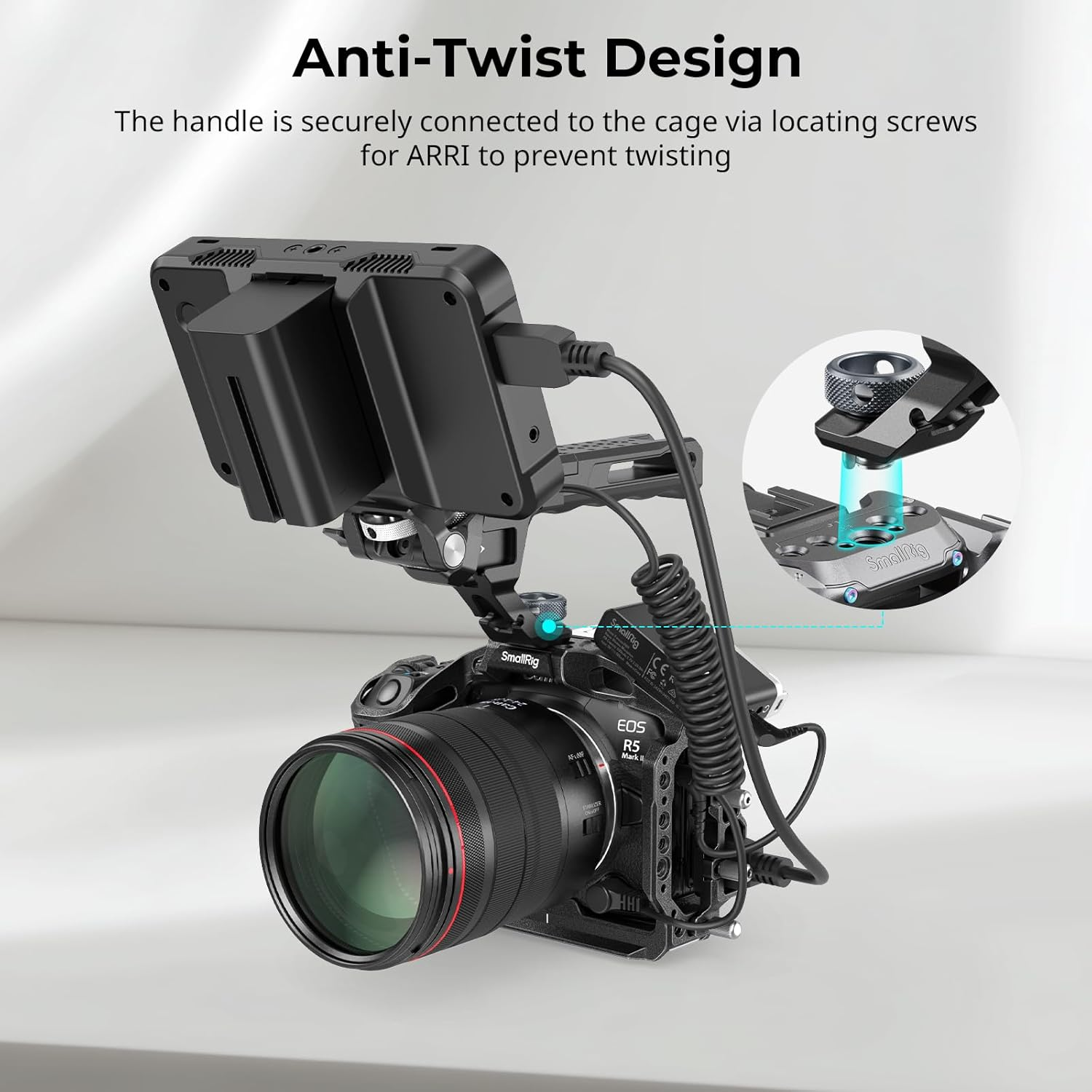 Smallrig Top Handle with Record Start/Stop Remote Trigger for ARRI 3/8&rdquo;-16 Hole, Compatible with Sony A7 III/ FX3/ A6600, for Canon R5II/ R5C, for FUJIFILM X-H2S/ X-T5, for Panasonic S5 II/ GH5 image number 1