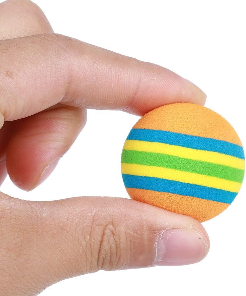 Alvinlite 50PCS Foam Balls for Cats, Rainbow Cat Toy Ball, Soft & Safe, 1.38 Inch, Indoor Play