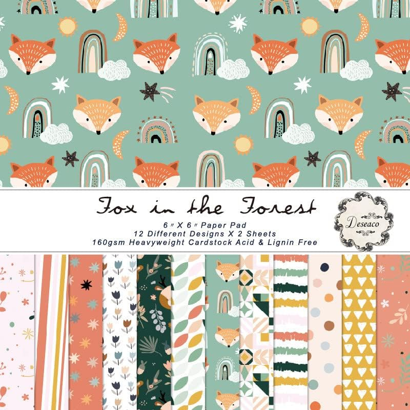 DESEACO Marbled Scrapbook Paper Pad 6X6, Watercolored Single-Sided Decopodge Paper,Colorful Cardstock Paper Scrapbooking DIY Decorative Background Cardmaking Supplies, Junk Journal Craft Paper-24Pcs - 6X6 Bee  Flower image number 2