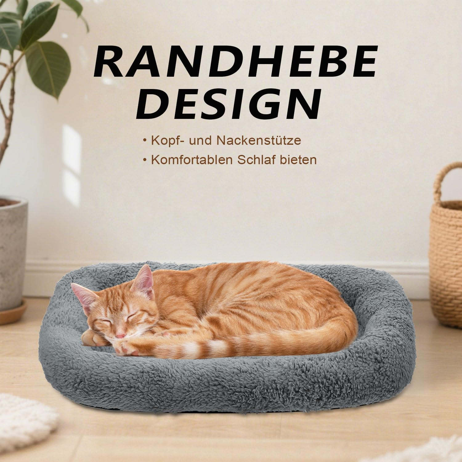 CUEMOON Small Dog Bed, Cat Bed, Orthopaedic Dog Beds, Anxiety Relieving Soothing (S) image number 4