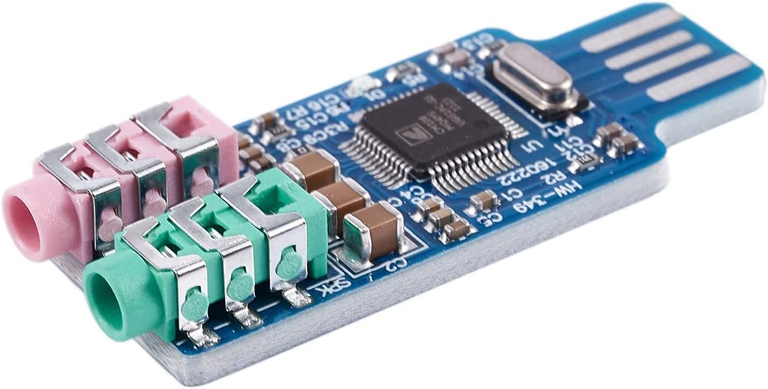 Lrocaoai 4X Free Driver USB Sound Card CM108 USB Sound Card Chip Blue, 750080824 image number 4