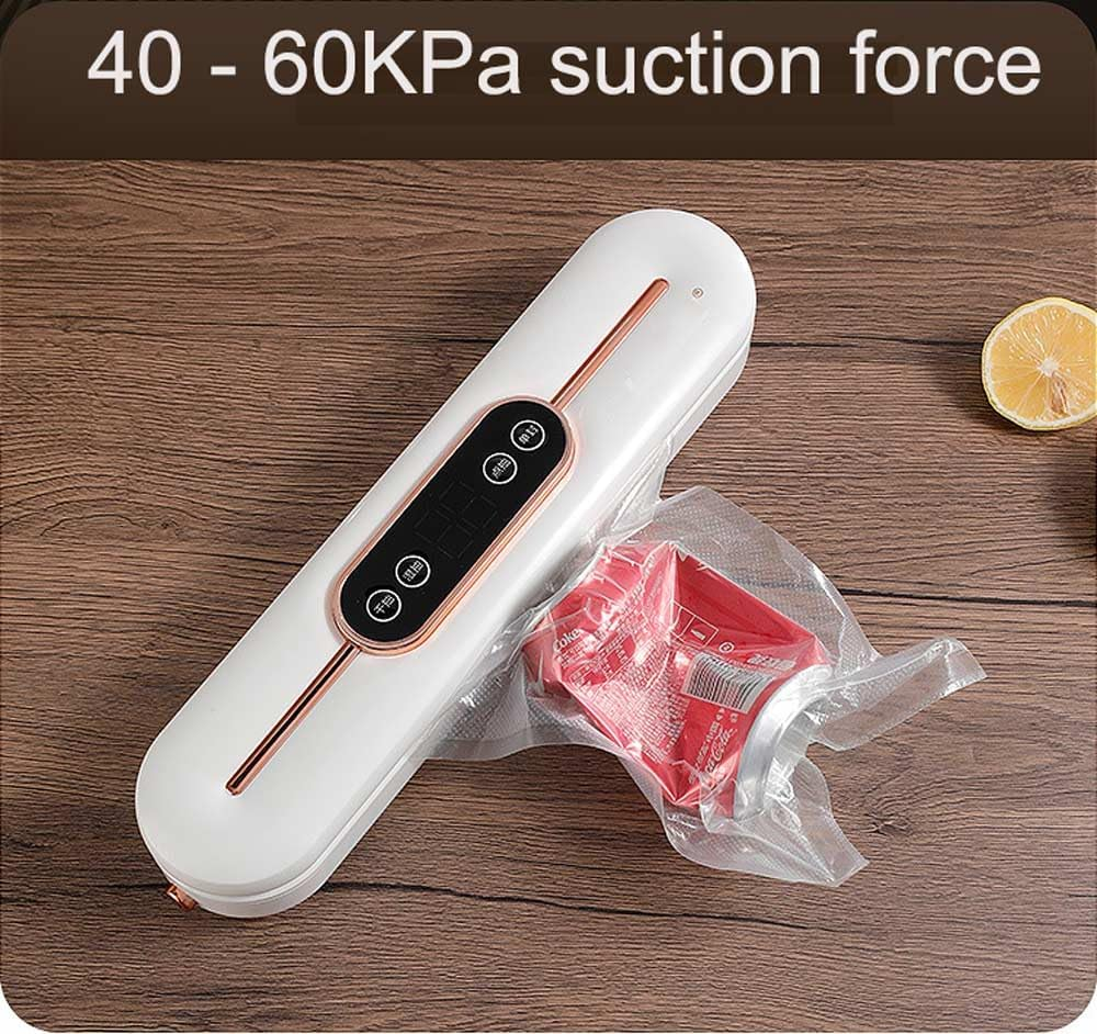 Vacuum Sealer,Equipped with 10 Vacuum Sealed Bags,Fully Automatic Dry and Wet Dual Use Food Vacuum Sealer Machine,One Click Intelligent Operation,Digital Display,Super Strong Suction Power image number 4