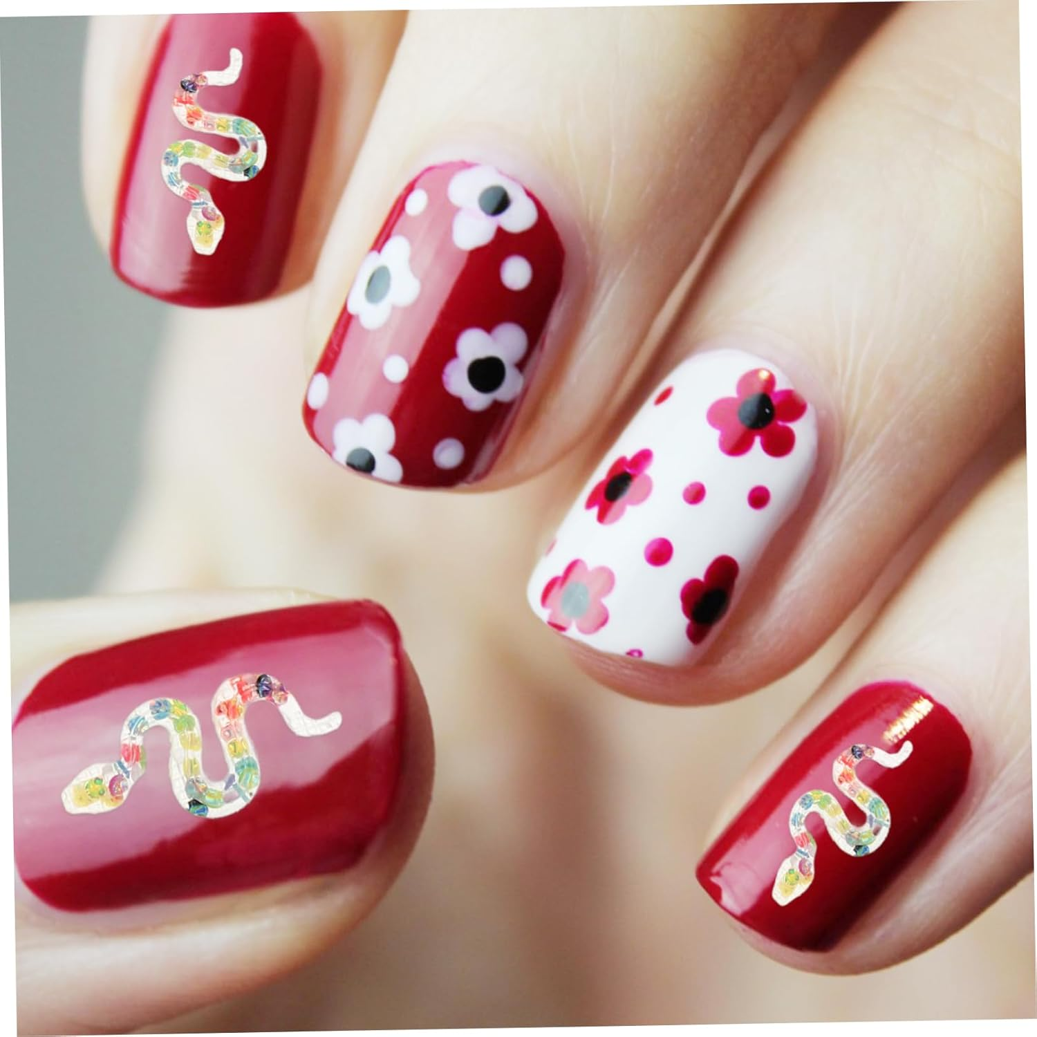 MUSISALY Snake Charm Nail Art Jewels for Women Gothic Nail Charms Resin Manicure Decorations for Fake image number 3