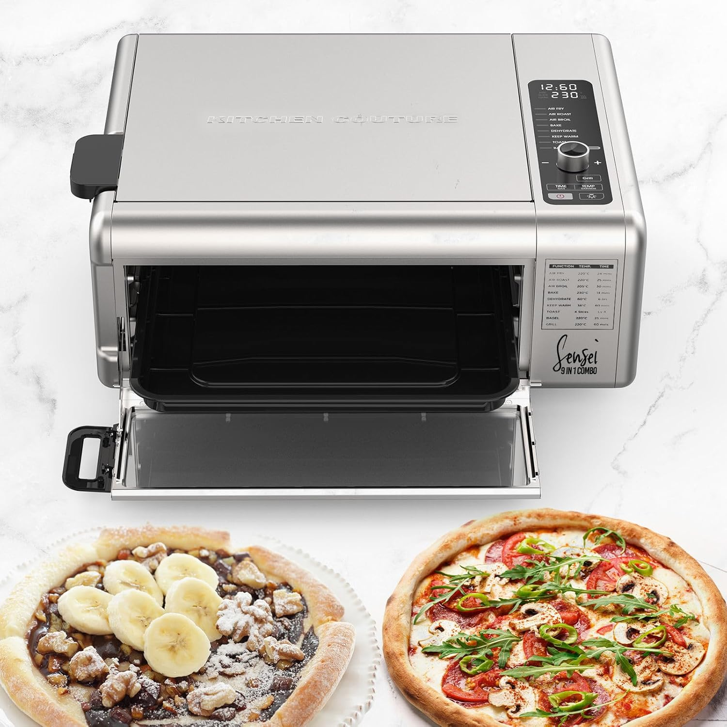 Kitchen Couture 9-In-1 Sensei Digital Air Fryer Oven and Grill 17 Litre with Pizza Stone Stainless Steel image number 6