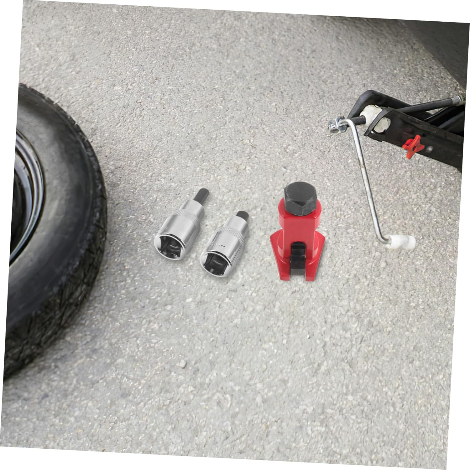 COOLHIYA 3Pcs Automotive Strut Spreader Tool Set with Strut Nut Socket for Suspension Arm and Shock Absorber Removal, Red Mechanical Hand Tool Kit for Vehicle Maintenance and Repair image number 6