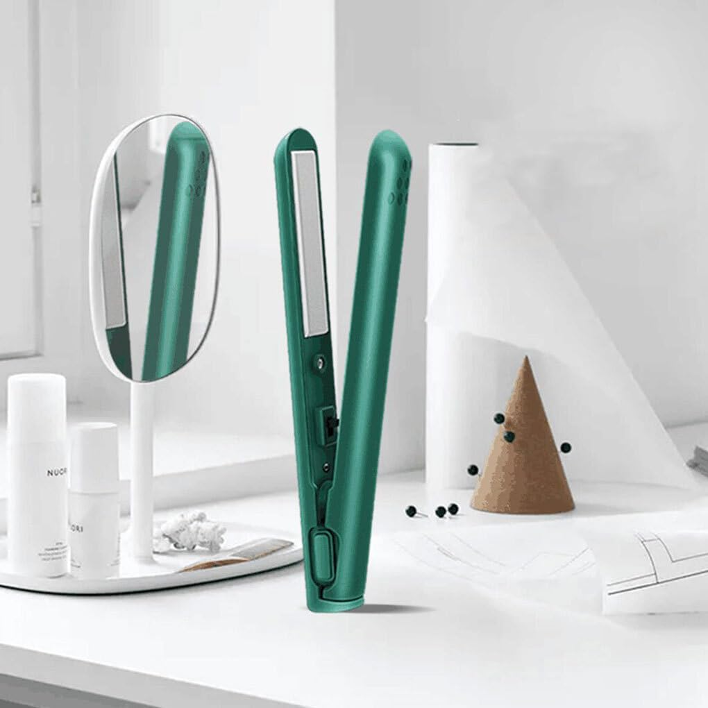 Compact Hair Iron Straightener Styling Made Ple Mini Hair Straightener ABS Straightening Hair Styling Hair Curlers, Blue image number 5