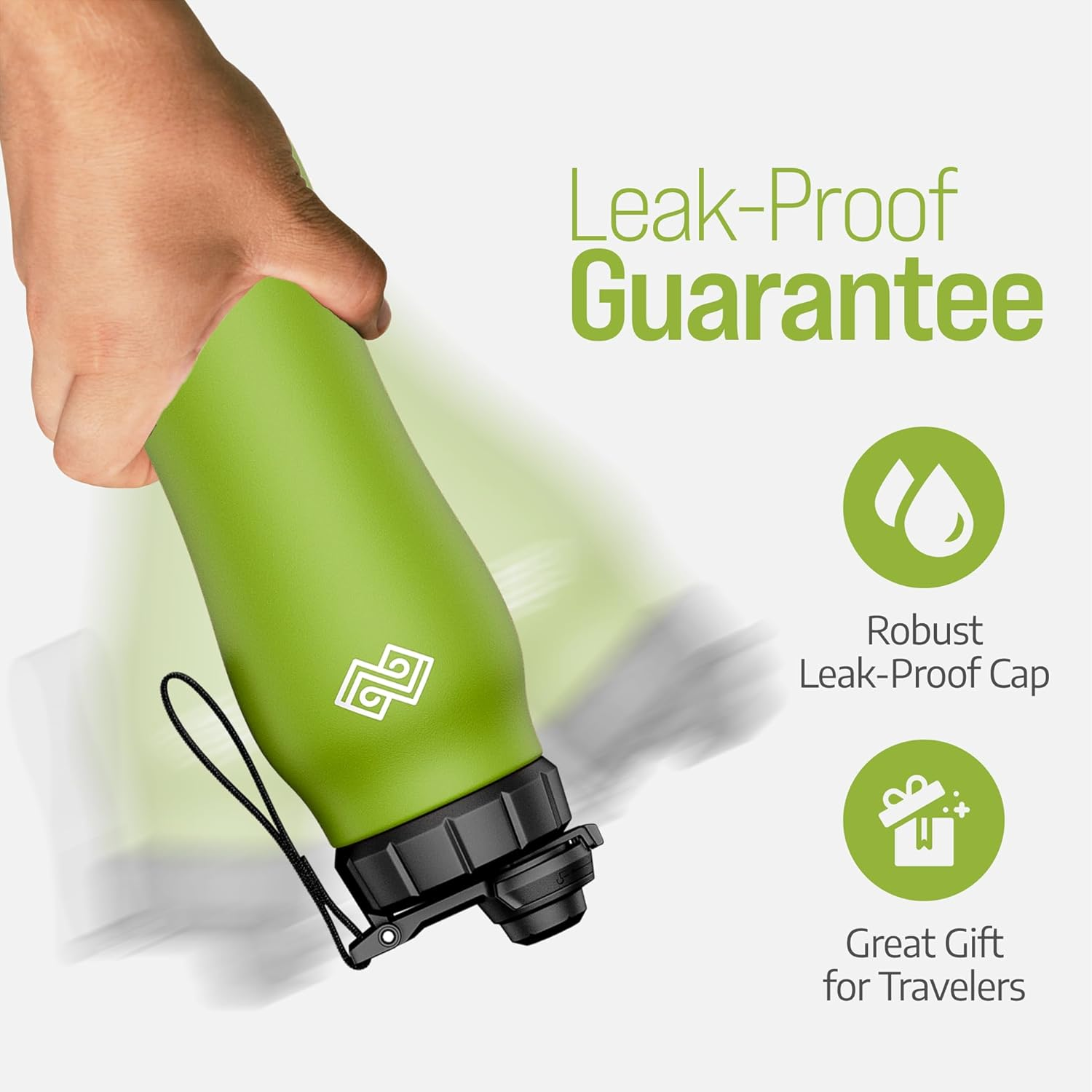 Insulated Stainless Steel Water Bottle, 24 Hours Cold, 12 Hours Hot, Leak-Proof, Powder-Coated Finish, 24Oz (Green) image number 6