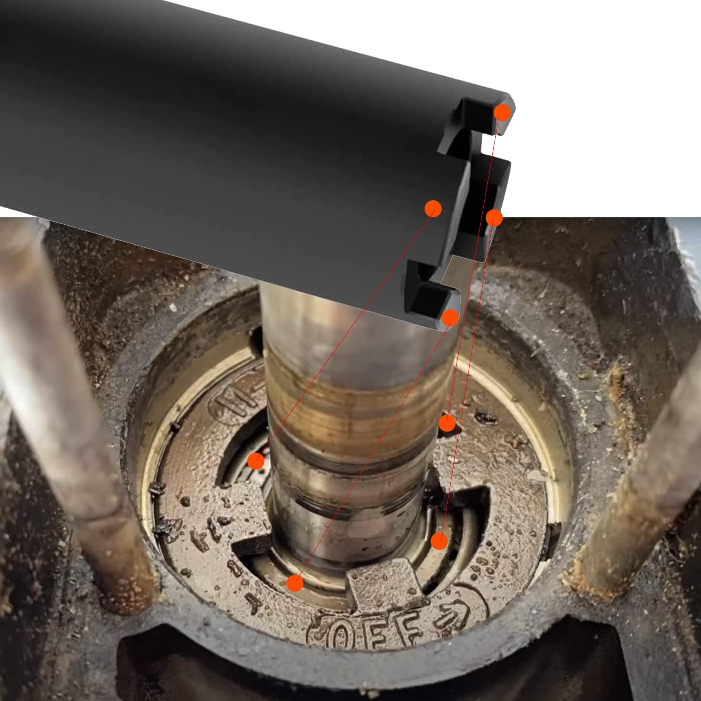 91-31107T Shift Shaft Bushing Tool and 91-43506 Drive Shaft Bearing Removal and Installation Threaded Wrench Tool Fit for Mercury Outboard image number 3